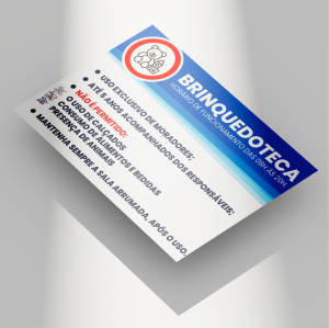 Placa Brinquedoteca PVC 2mm 30X20CM 4x0 Fita dupla face